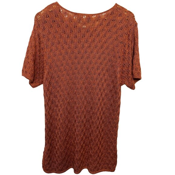 NWT VTG Norton McNaughton Women Open texture Knit Top Small Crew-neck USA Mature - Picture 2 of 16